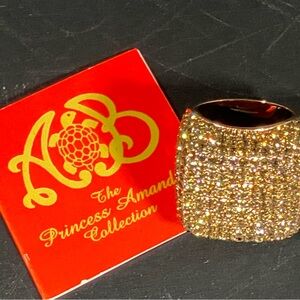 Gold Pave Wide Band Ring - Gold